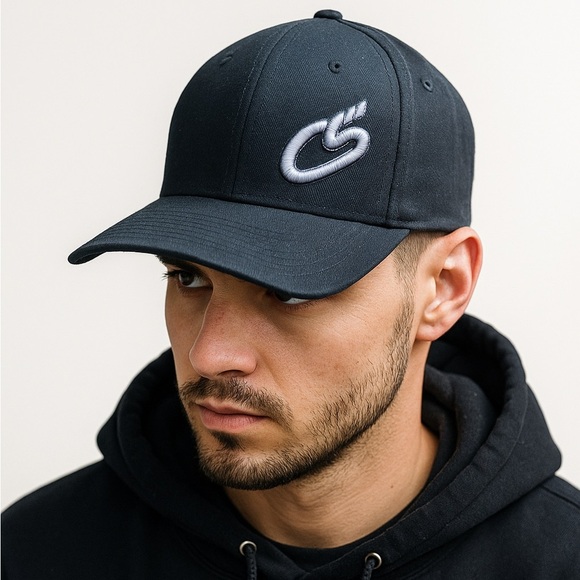 CorkSport Flexfit Hat Black Silver Embroidered L/XL - Picture 1 of 7